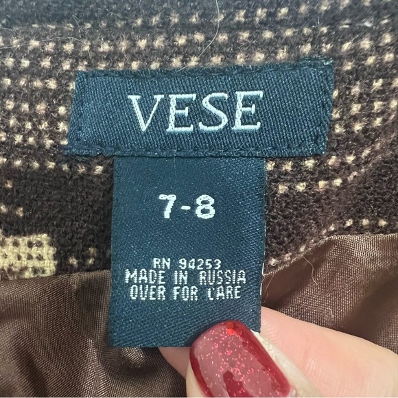 Vese 8 Brown Tan A-line Lace Trim Front Tie Zip Fringe Western Cowgirl Skirt - Picture 7 of 9